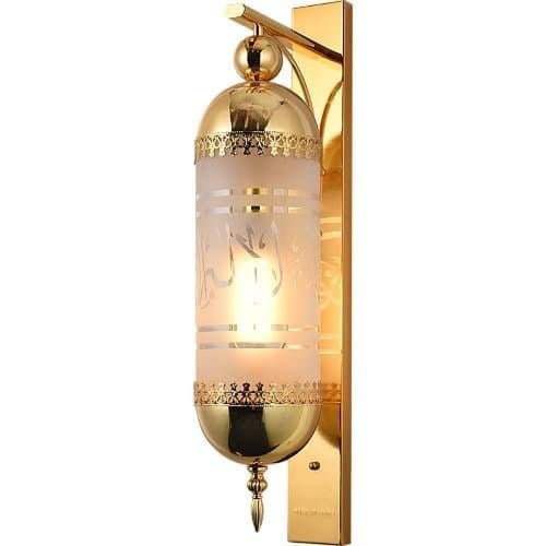 اضاءة جدارية اسلامي ذهبي مقاس 70 سم