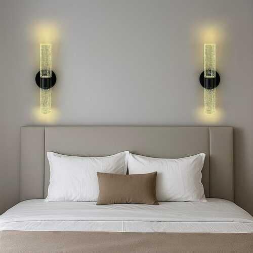 اضاءة جدارية مودرن اكريليك لونين اسود و برونزي- 3...