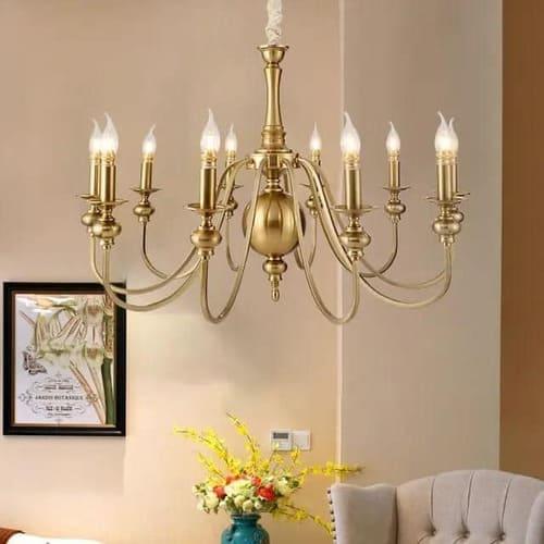 ثريا علاقي كلاسيك شموع لون برونزي-اضاءة ليد LED