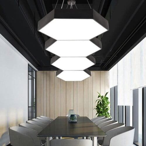 ثريا سقف مودرن سداسية اكريليك 3 اضاءات ليد