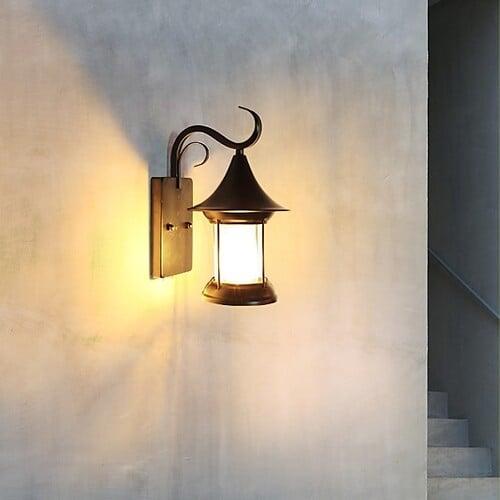 اضاءة جدارية خارجية اسود المونيوم E27