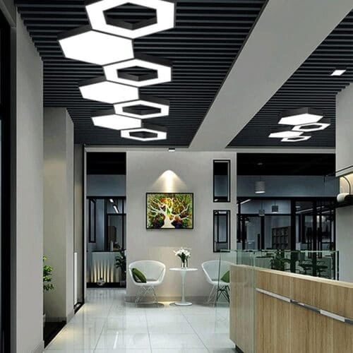 ثريا سقف مودرن سداسية اكريليك 3 اضاءات ليد