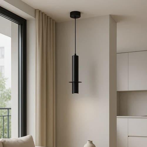 ثريا علاقي مودرن رخام اسود- اضاءة صفراء ليد GU10