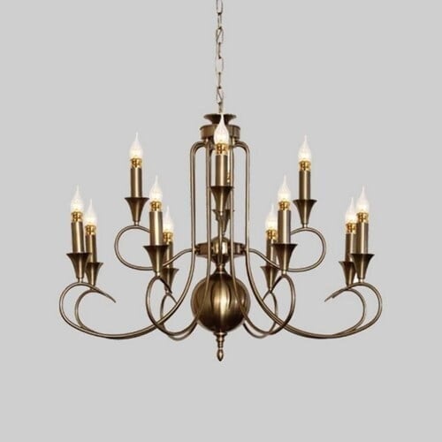 ثريا علاقي كلاسيك شموع باللونين البرونزي و الاسود