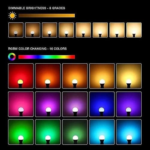 لمبة متعددة الالوان 9 وات ريموت