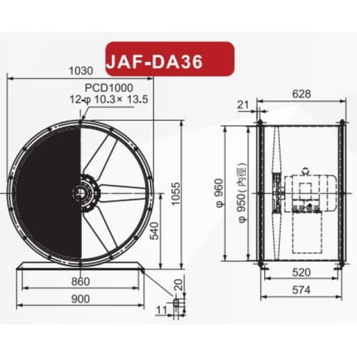 مروحة تدفق محوري HTM الهيثم JAF-DA36