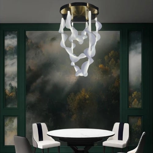 ثريا مودرن علاقي ستايل اوروبي قماش 3 اضاءات ليد