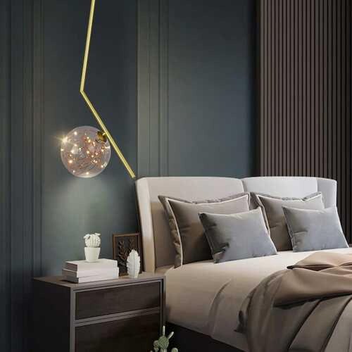 ثريات علاقي مودرن زجاج ذهبي اضاءة ليد ELD