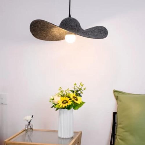 ثريات سقف قبعة من اللباد علي الطراز الياباني