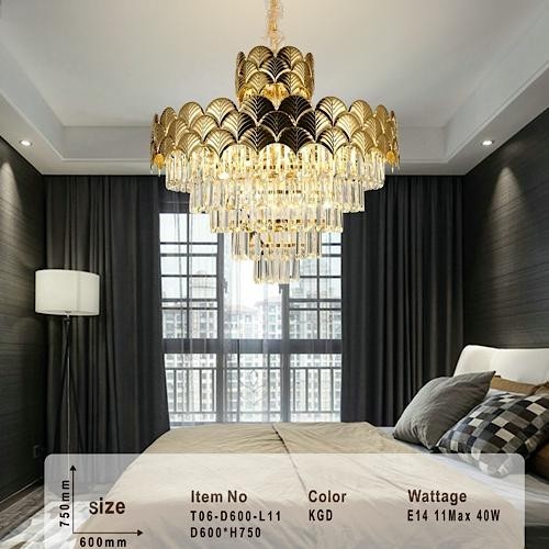 ثريات سقف مودرن كريستال ذهبي ستايل اوروبي