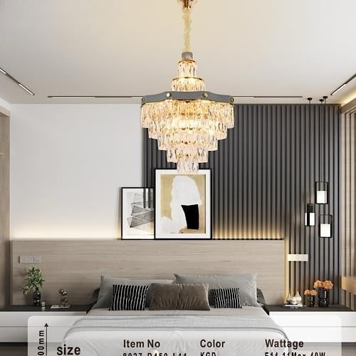 ثريات سقف مودرن كريستال ذهبي استايل اوروبي