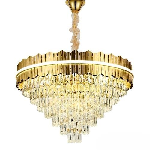 ثريات سقف مودرن كريستال ذهبي