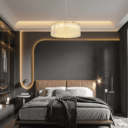 ثريات سقف مودرن كريستال ذهبي – تصميم أوروبي