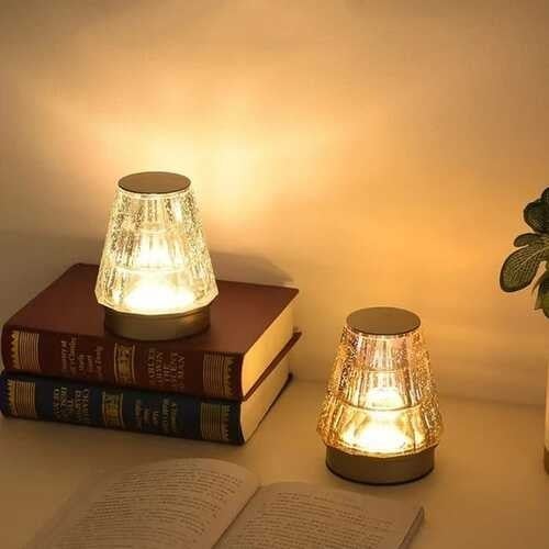 مصباح طاولة من الكريستال قابل لإعادة الشحن بمنفذ U...