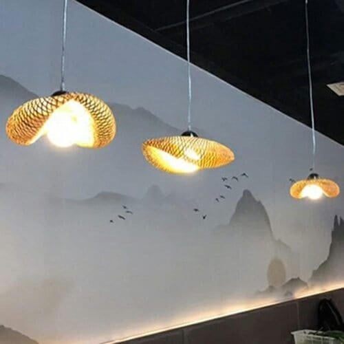 ثريات سقف بوهيمي ريفية من الخيزران