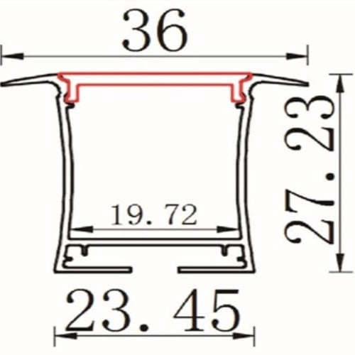 بروفايل ألمنيوم أسود مجرى شريط ليد LED