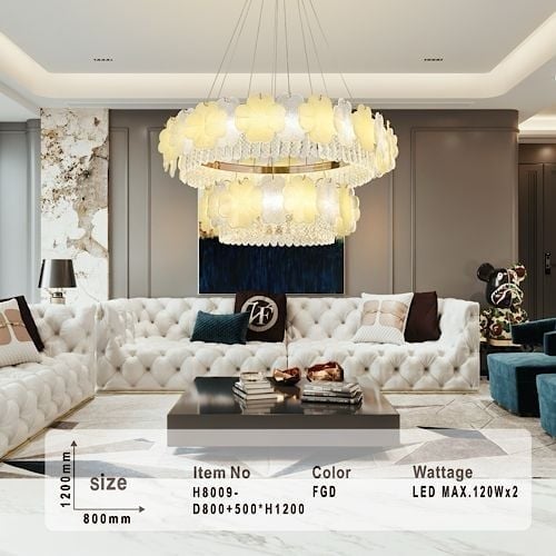 ثريات سقف كريستال ذهبي ستايل اوروبي