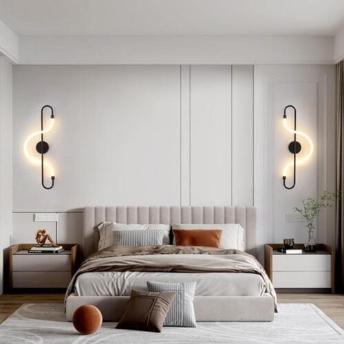 إضاءة جدارية مودرن اسود 3 اضاءات ليد 60سم