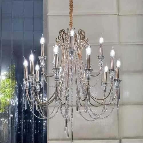 ثريا كلاسيك علاقي ذهبية باحجام مختلفة -اضاءة ليد L...