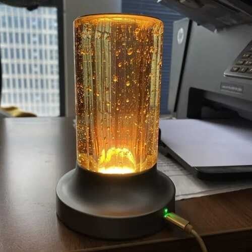 مصباح طاولة من الكريستال قابل لإعادة الشحن بمنفذ U...