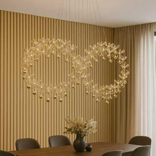 ثريا كريستال علاقي K9 كلاسيك ذهبي مستطيل 2 متر 82...