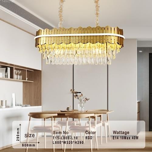 ثريات سقف مودرن كريستال ذهبي