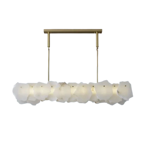 ثريا مودرن ليد رخام ذهبي – تصميم دائري ومستطيل 3 أ...