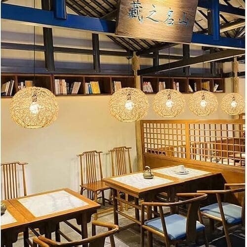 نجف مودرن بوهيمي ريفية خيزران على الطراز الصيني ال...