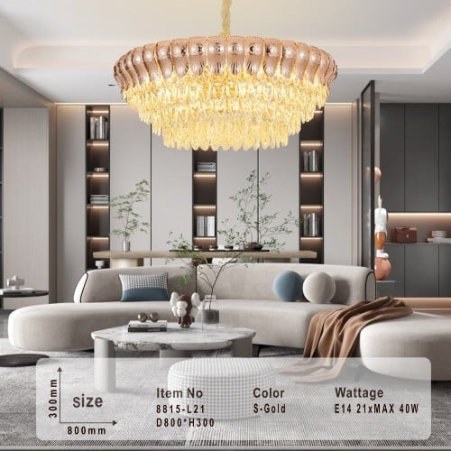 ثريات سقف مودرن كريستال ذهبي ستايل اوروبي