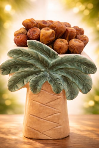 زجاجة على شكل نخلة، معبأة بتمر السكري بوزن 1 كجم