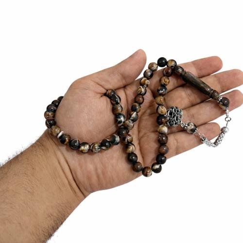 بكلايت 10 مل لون بني متدرج مع عروق كريمية ودرجات ع...