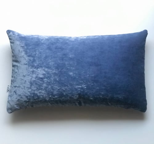 غطاء وسادة مخمل أزرق جري مستطيل