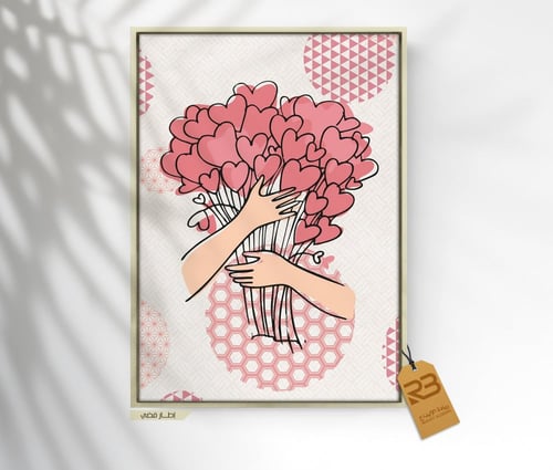 لوحة جدارية تصميم قلوب (رقم المنتج RB-15-17 )