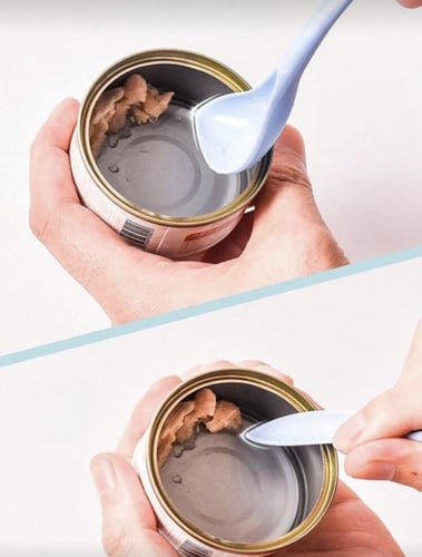 غطاء علب مع ملعقة لون عشوائي حاوية تخزين أغذية