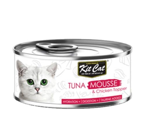 طعام رطب للقطط كت كات 80 جم مهروس التونة مع الدجاج