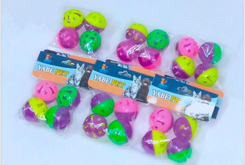 كور العاب قطط وكلاب وطيور اربع قطع عشوائي