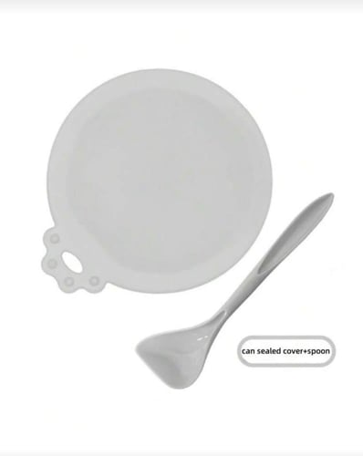 غطاء علب مع ملعقة لون عشوائي حاوية تخزين أغذية