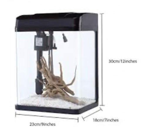 حوض زجاجي متكامل فلتر و اضاءة و حصى