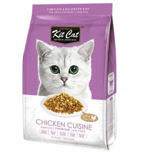 Kit cat كت كات طعام جاف للقطط كوزين بنكهة الدجاج ل...
