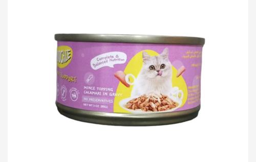 موتشي معلب طعام رطب بنكهة الكالاماري للقطط 85غ