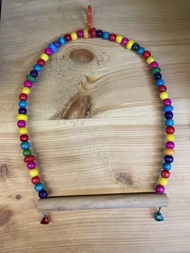 مرجيحة طيور تعليق مع جرس/ مجثم ببغاوات بادجي روز ف...