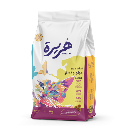 ُ هريرة للقطــط البالغة￼ بخلطة الدجاج والخضـــــــ...