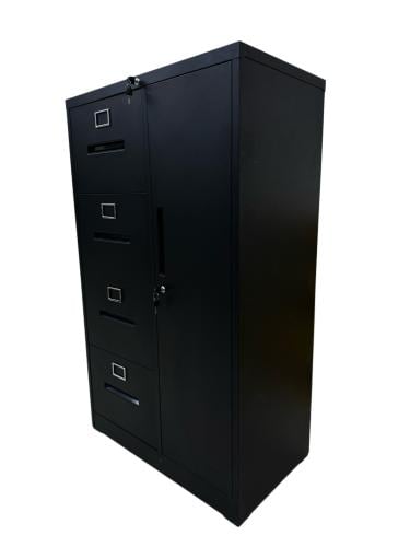 دولاب 4 ادراج + ارفف اسود (شالون) - مؤسسة كيان للأ...