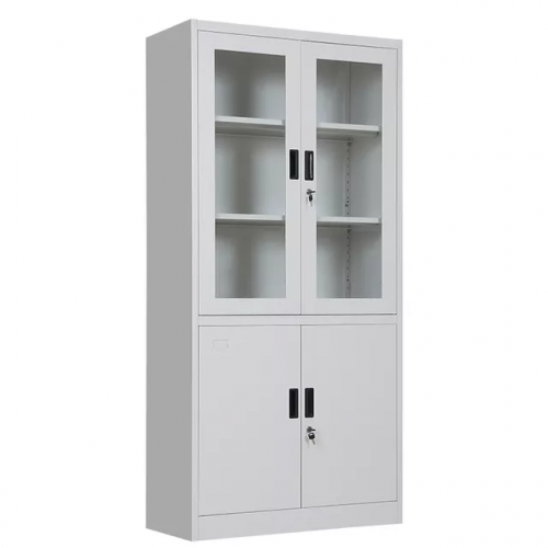 دولاب حديد رصاصي ملفات قسمين زجاج ودرفتين - مؤسسة...