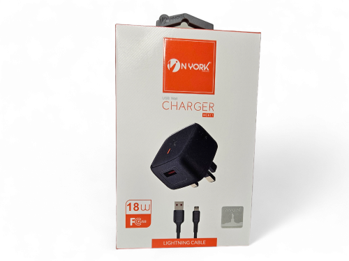 شاحن جداري من NYORK - مع كيبل شاحن لايتنينق USB
