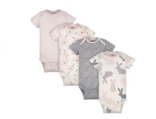 505- 4 قطع شبك بناتي نص كم Bunny قطن عضوي ماركة On...