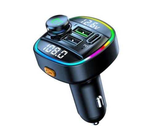 شاحن جوال سيارة مع بلوثوت وقارئ بطارية