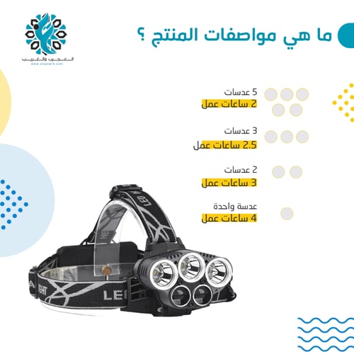 كشاف رأس 5 عدسات