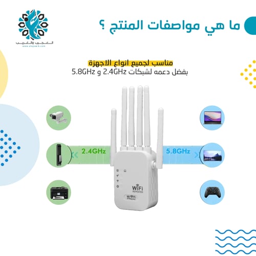 مقوي WiFi فيش كهرب شبكتين 5G