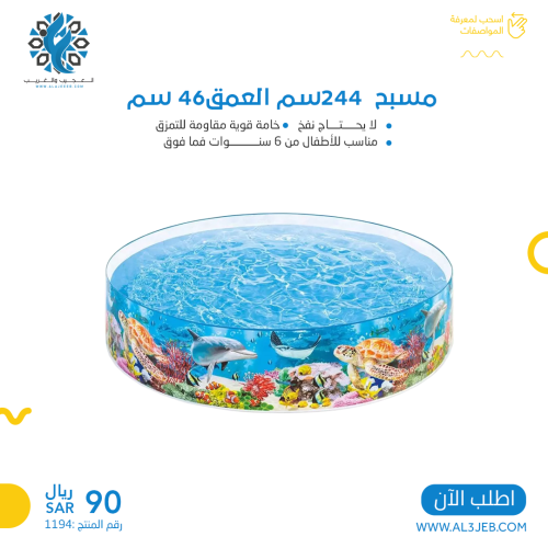 مسبح وسط المساحة 244سم / العمق46 سم
